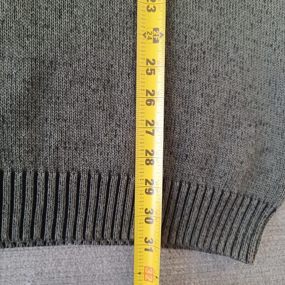 O'hanlon Mills Sweater Mens L Forrest Green Knit Crew Neck Chest Pocket Stretch - Picture 6 of 9